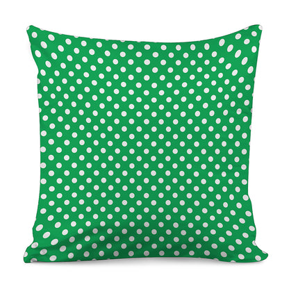 Green And White Polka Dot Pattern Print Pillow Cover