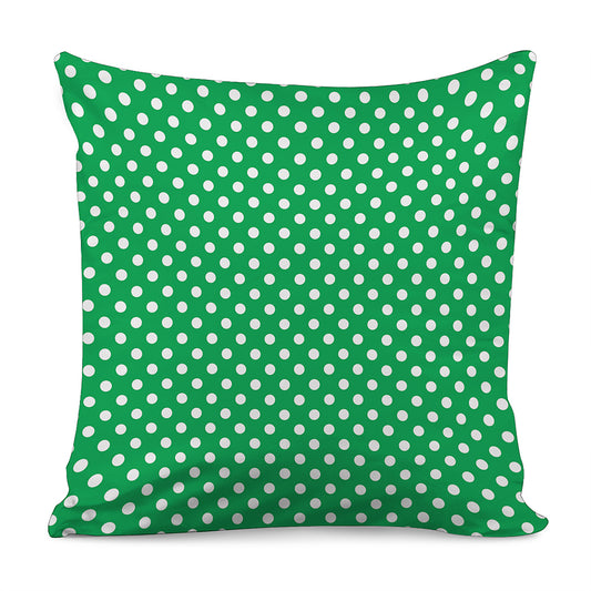 Green And White Polka Dot Pattern Print Pillow Cover