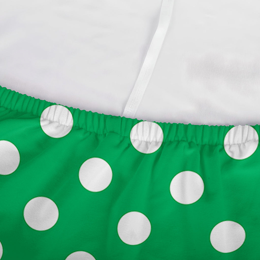 Green And White Polka Dot Pattern Print Sofa Cover