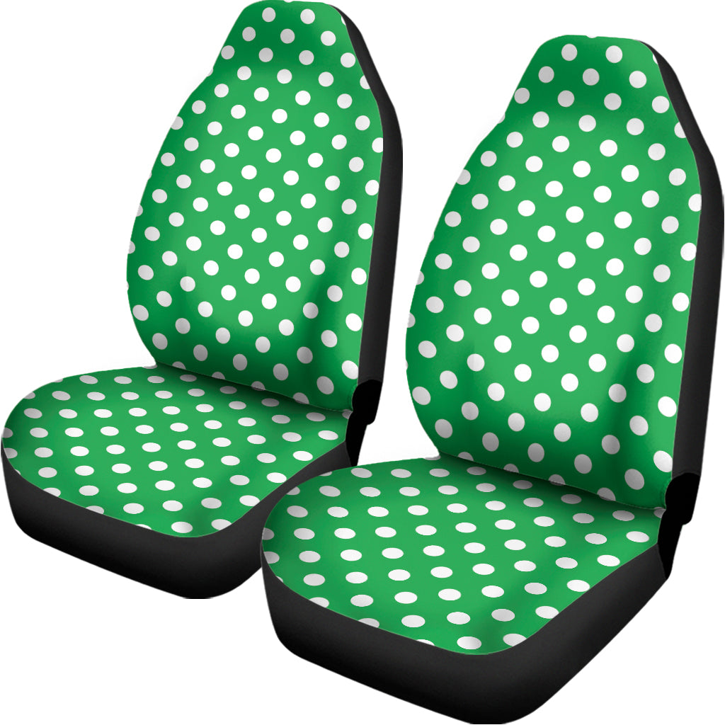 Green And White Polka Dot Pattern Print Universal Fit Car Seat Covers