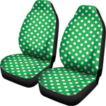 Green And White Polka Dot Pattern Print Universal Fit Car Seat Covers