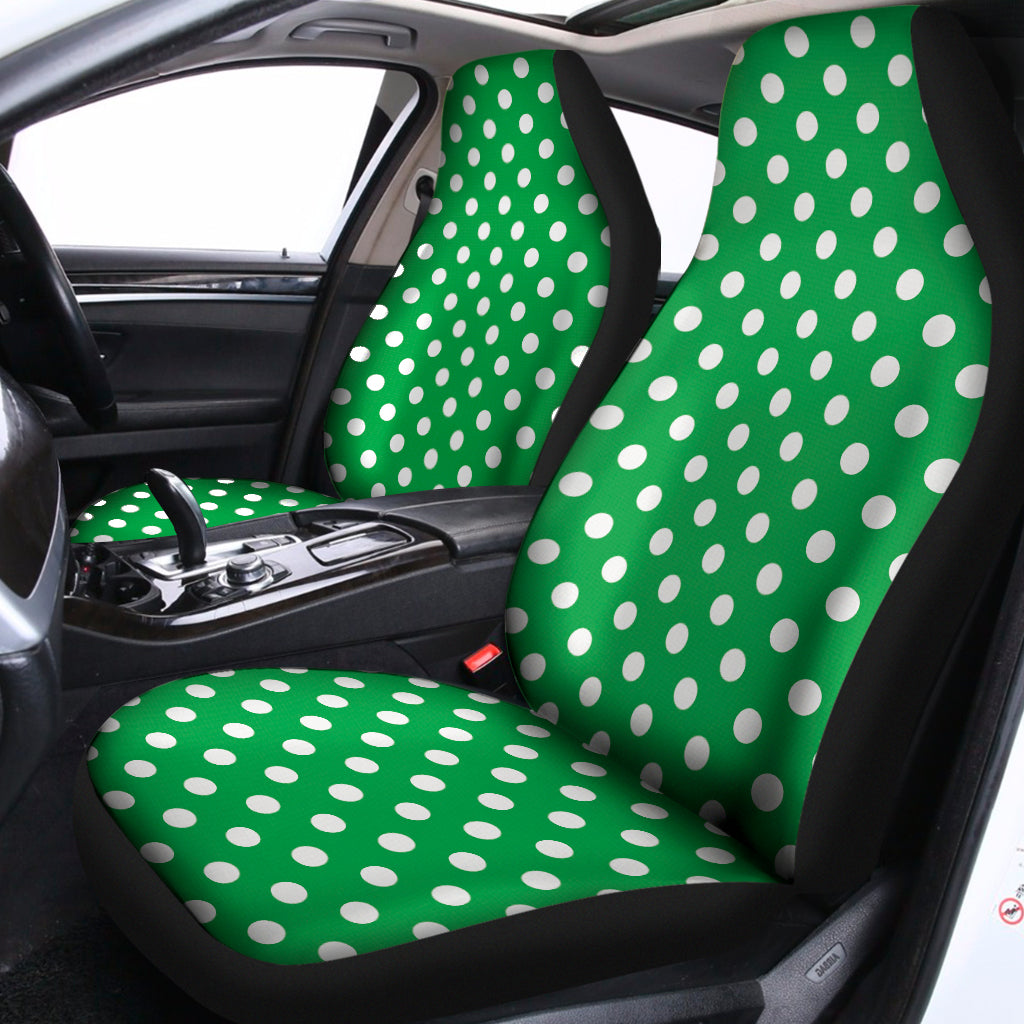 Green And White Polka Dot Pattern Print Universal Fit Car Seat Covers