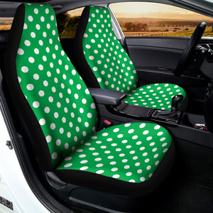 Green And White Polka Dot Pattern Print Universal Fit Car Seat Covers