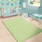 Green And White Striped Pattern Print Area Rug