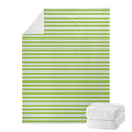 Green And White Striped Pattern Print Blanket