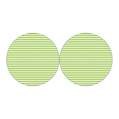 Green And White Striped Pattern Print Car Coasters