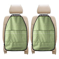 Green And White Striped Pattern Print Car Seat Organizers