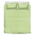 Green And White Striped Pattern Print Duvet Cover Bedding Set
