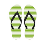 Green And White Striped Pattern Print Flip Flops