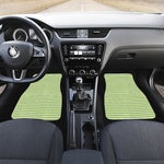 Green And White Striped Pattern Print Front and Back Car Floor Mats
