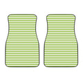 Green And White Striped Pattern Print Front Car Floor Mats