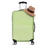 Green And White Striped Pattern Print Luggage Cover