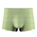 Green And White Striped Pattern Print Men's Boxer Briefs