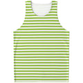 Green And White Striped Pattern Print Men's Tank Top