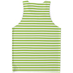 Green And White Striped Pattern Print Men's Tank Top