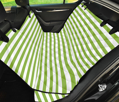 Green And White Striped Pattern Print Pet Car Back Seat Cover