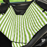Green And White Striped Pattern Print Pet Car Back Seat Cover