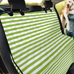 Green And White Striped Pattern Print Pet Car Back Seat Cover