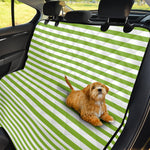 Green And White Striped Pattern Print Pet Car Back Seat Cover