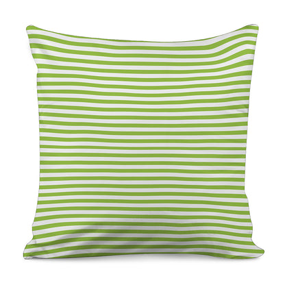 Green And White Striped Pattern Print Pillow Cover