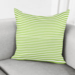 Green And White Striped Pattern Print Pillow Cover
