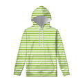 Green And White Striped Pattern Print Pullover Hoodie