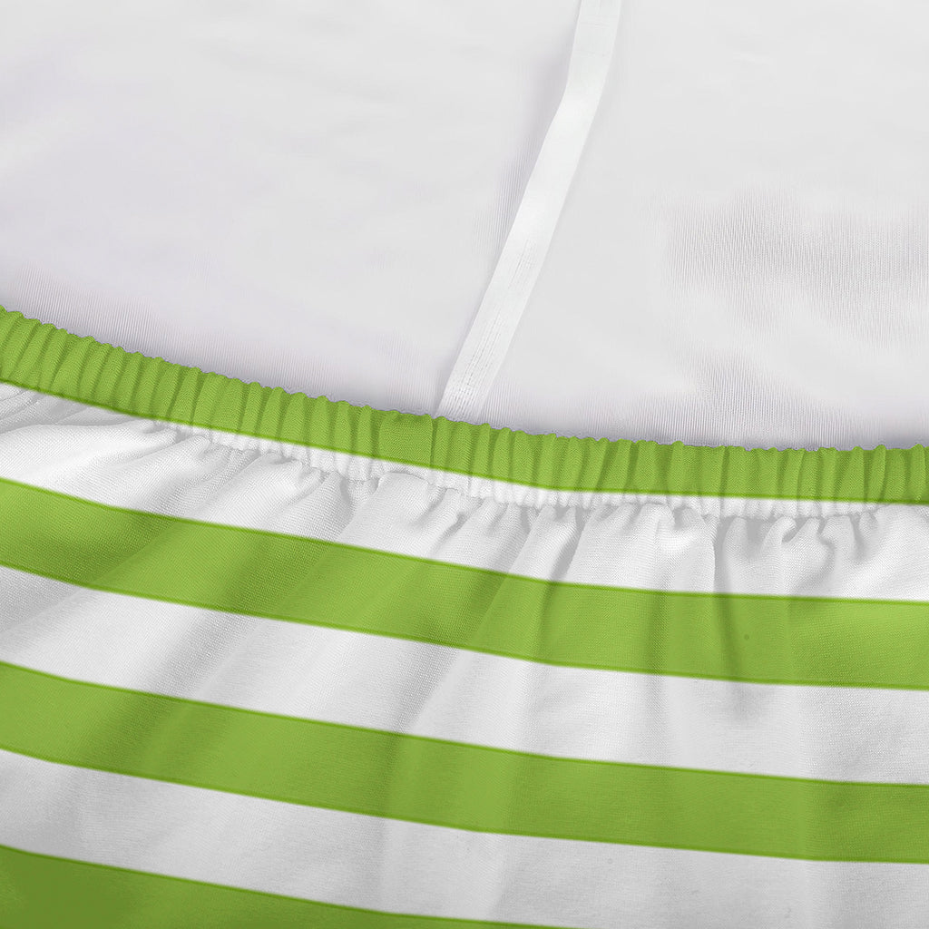 Green And White Striped Pattern Print Sofa Cover