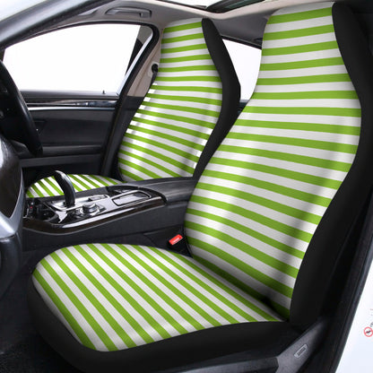 Green And White Striped Pattern Print Universal Fit Car Seat Covers