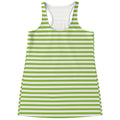 Green And White Striped Pattern Print Women's Racerback Tank Top