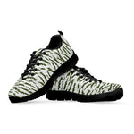 Green And White Tiger Stripe Camo Print Black Sneakers