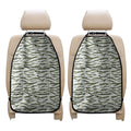 Green And White Tiger Stripe Camo Print Car Seat Organizers
