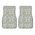 Green And White Tiger Stripe Camo Print Front Car Floor Mats