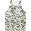 Green And White Tiger Stripe Camo Print Men's Tank Top