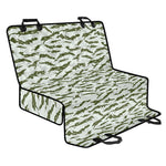 Green And White Tiger Stripe Camo Print Pet Car Back Seat Cover