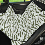 Green And White Tiger Stripe Camo Print Pet Car Back Seat Cover