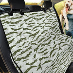 Green And White Tiger Stripe Camo Print Pet Car Back Seat Cover
