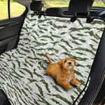 Green And White Tiger Stripe Camo Print Pet Car Back Seat Cover