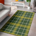 Green And Yellow Stewart Tartan Print Area Rug