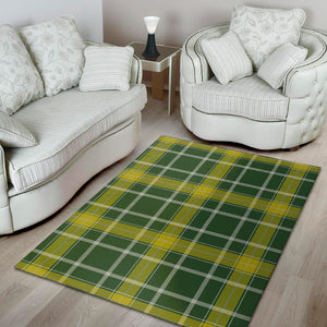 Green And Yellow Stewart Tartan Print Area Rug