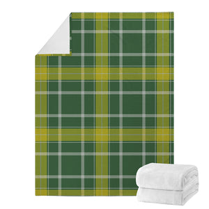 Green And Yellow Stewart Tartan Print Blanket