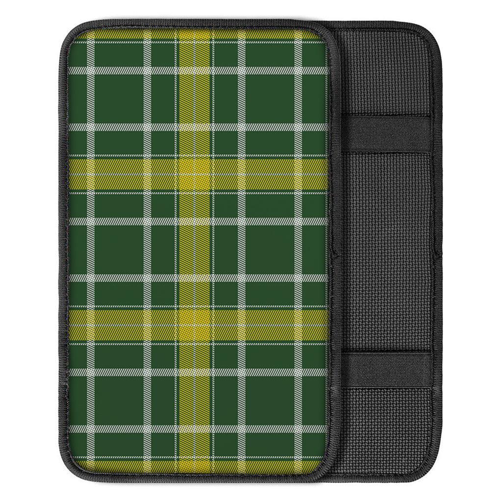 Green And Yellow Stewart Tartan Print Car Center Console Cover