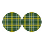 Green And Yellow Stewart Tartan Print Car Coasters