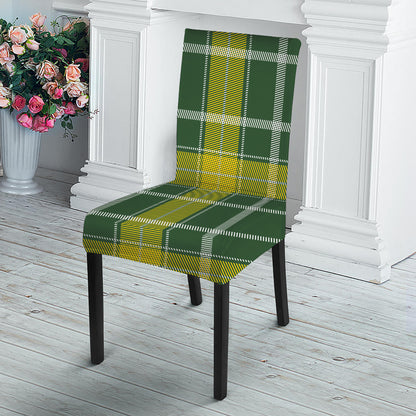 Green And Yellow Stewart Tartan Print Dining Chair Slipcover