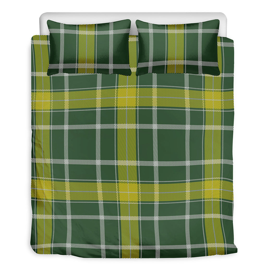 Green And Yellow Stewart Tartan Print Duvet Cover Bedding Set