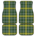 Green And Yellow Stewart Tartan Print Front and Back Car Floor Mats