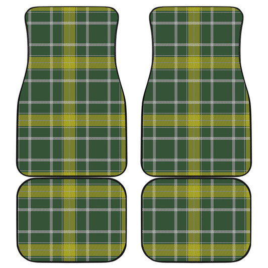 Green And Yellow Stewart Tartan Print Front and Back Car Floor Mats