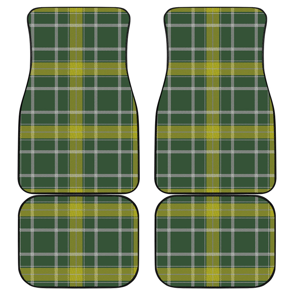 Green And Yellow Stewart Tartan Print Front and Back Car Floor Mats