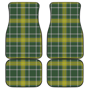 Green And Yellow Stewart Tartan Print Front and Back Car Floor Mats