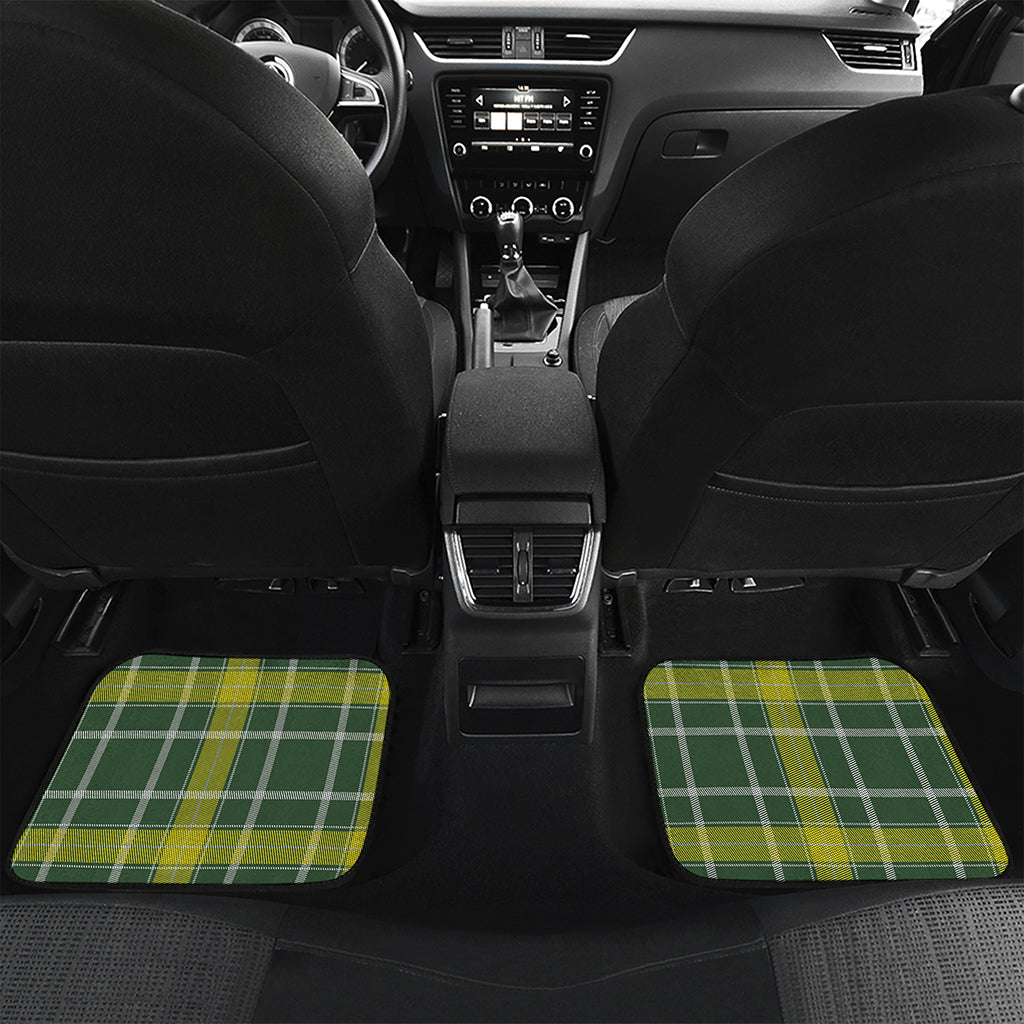 Green And Yellow Stewart Tartan Print Front and Back Car Floor Mats