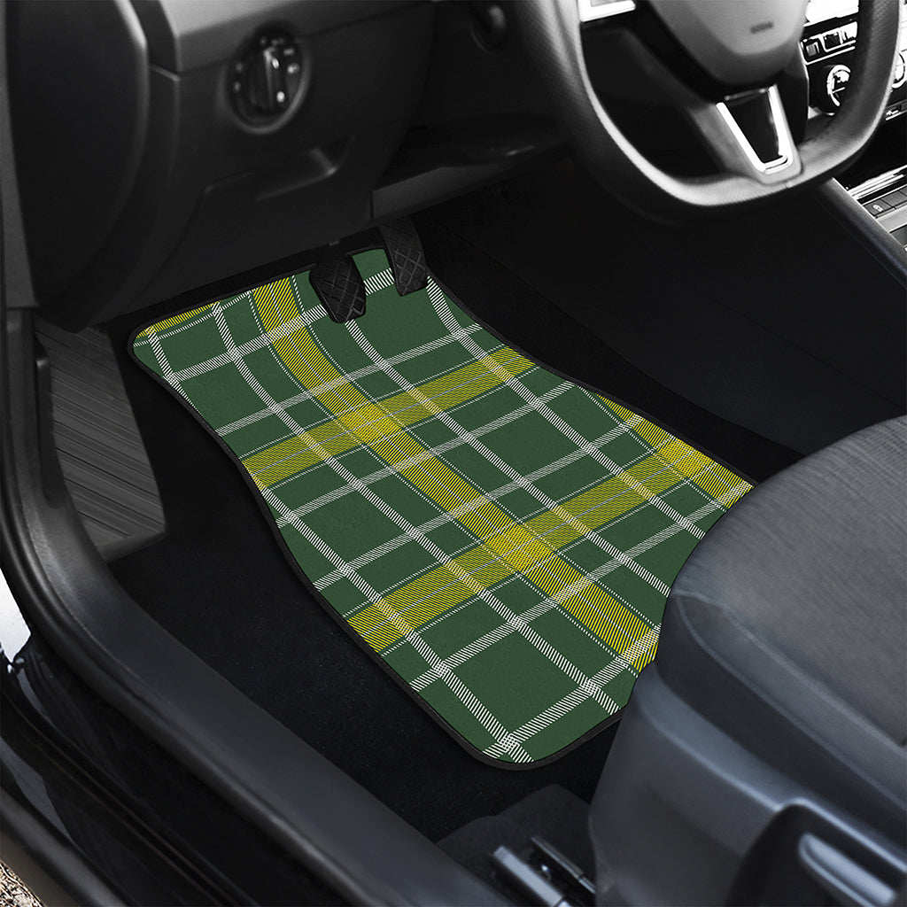 Green And Yellow Stewart Tartan Print Front and Back Car Floor Mats